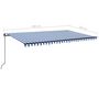 Voir la diapositive 6 : VIDAXL Auvent manuel retractable 500x350 cm Bleu et blanc