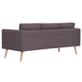 Voir la diapositive 4 : VIDAXL Canape a 3 places tissu taupe
