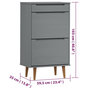 Voir la diapositive 6 : VIDAXL Armoire a chaussures MOLDE Gris 59,5x35x103 cm Bois de pin