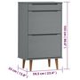 Voir la diapositive 6 : VIDAXL Armoire a chaussures MOLDE Gris 59,5x35x103 cm Bois de pin