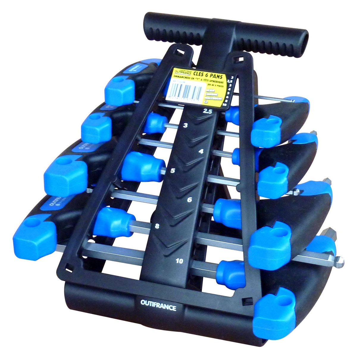 OUTIFRANCE Clé 6pans sphérique manche T jeu 8p