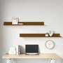 Voir la diapositive 5 : VIDAXL Etageres murales 2pcs Marron miel 110x11x9cm Bois de pin massif