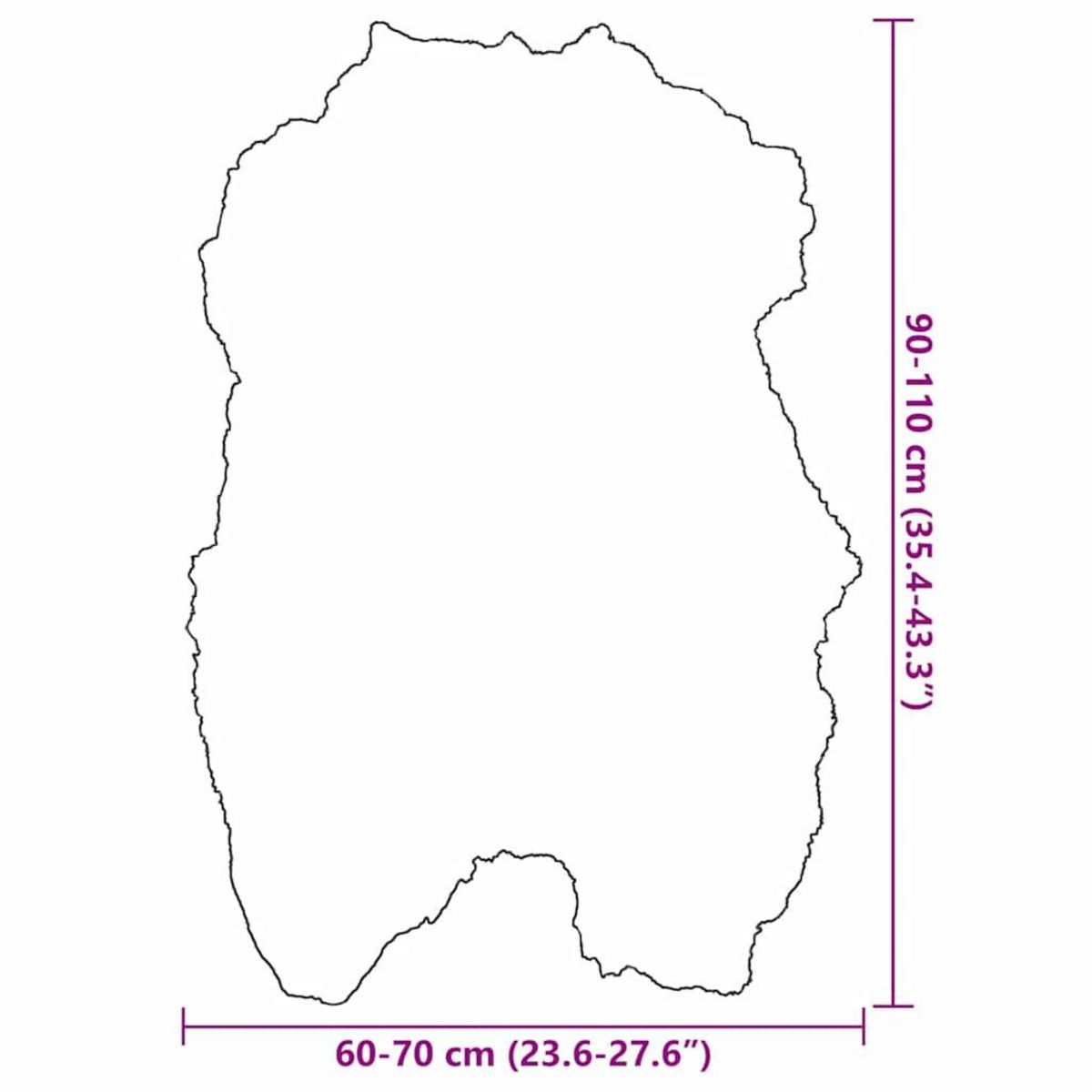 VIDAXL Housse de chaise en peau de mouton islandaise Noir 70x110 cm