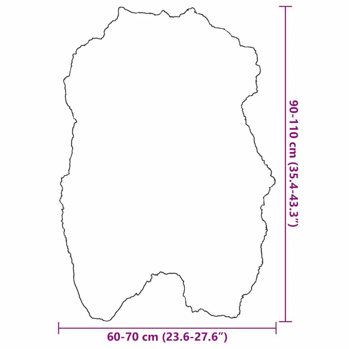 VIDAXL Housse de chaise en peau de mouton islandaise Noir 70x110 cm