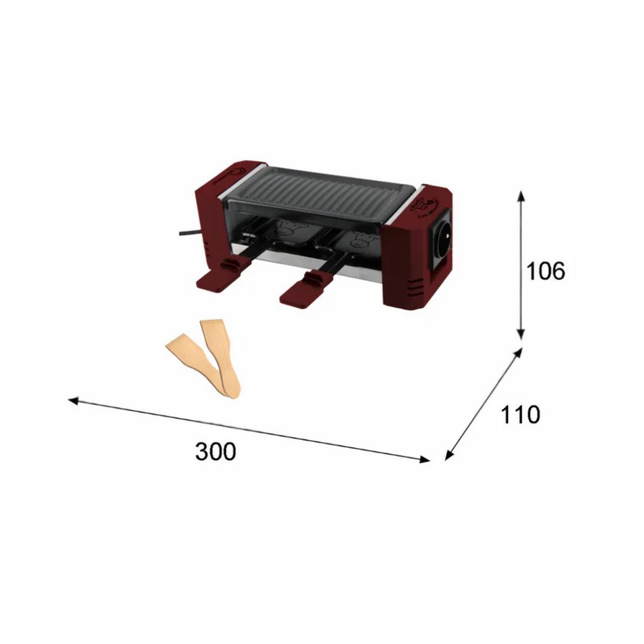 Voir la diapositive 3 : LITTLE BALANCE Appareil à raclette 2 personnes 320w - 8950