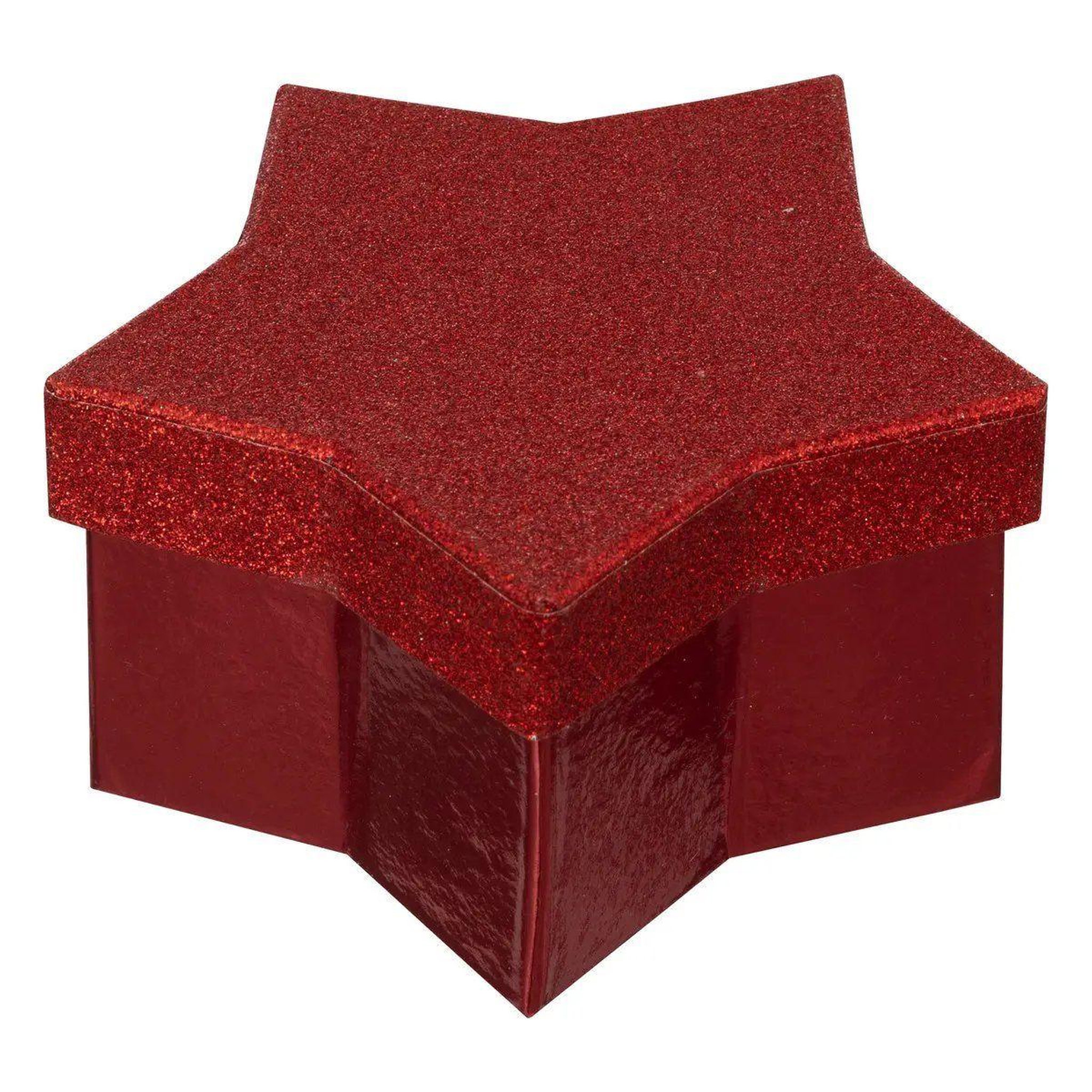 Voir la diapositive 2 : ATMOSPHERA Lot de 4 boîtes déco  etoile  23cm rouge & or
