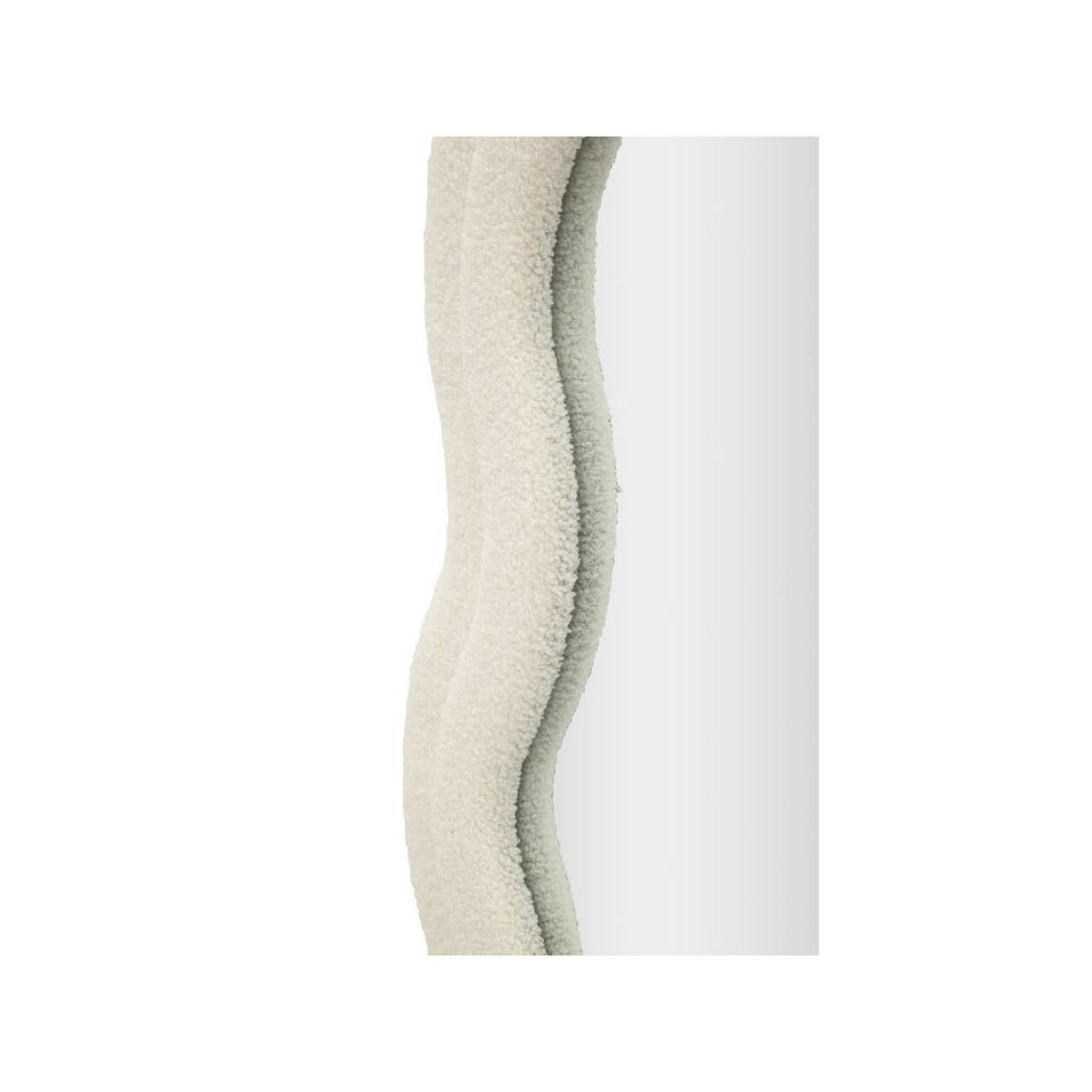 Voir la diapositive 3 : Paris Prix Miroir mural en tissu bouclé  teddy  160cm crème