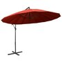 Voir la diapositive 2 : VIDAXL Parasol suspendu avec poteau terre cuite 3 m