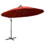 Voir la diapositive 2 : VIDAXL Parasol suspendu avec poteau terre cuite 3 m