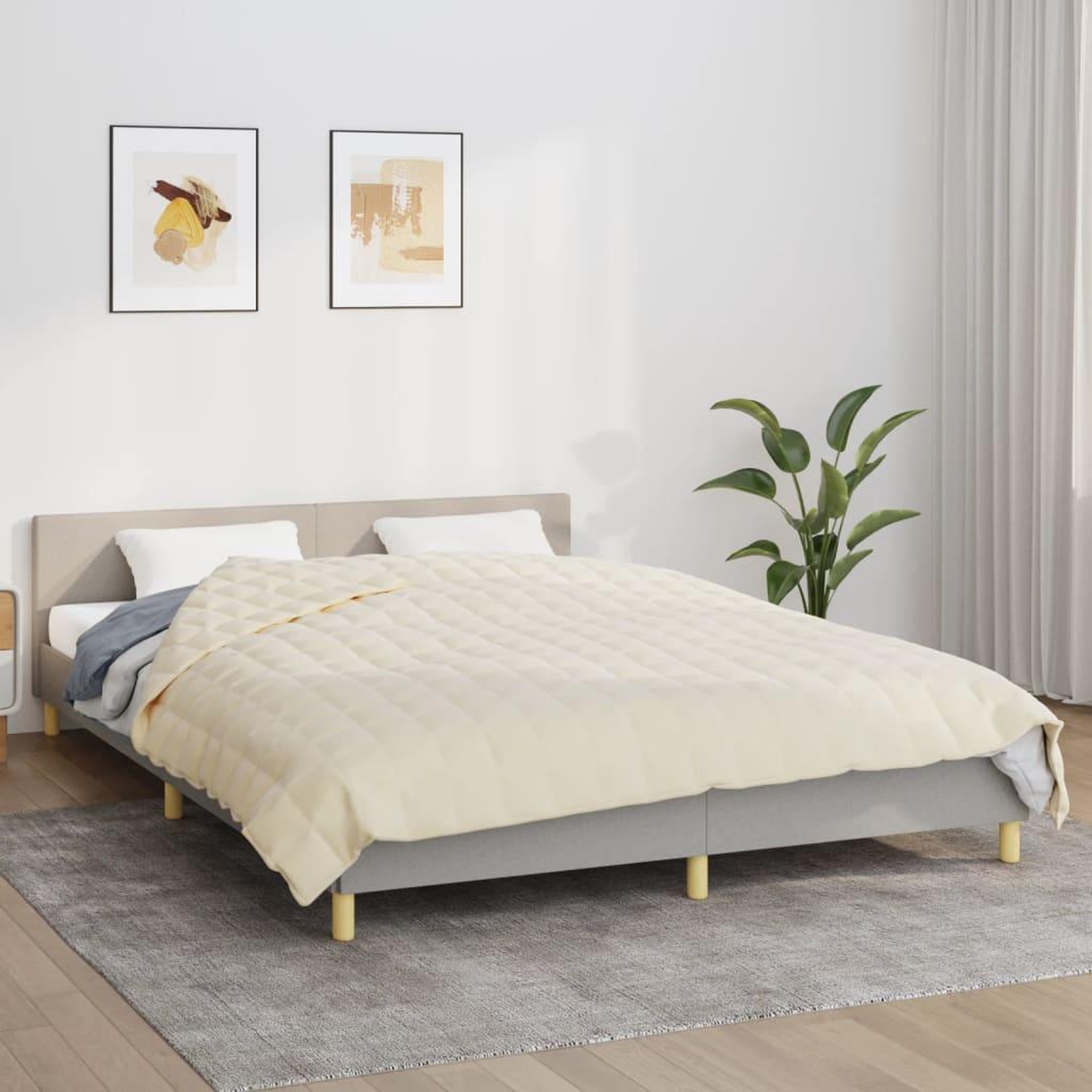 VIDAXL Couverture lestee Creme clair 220x240 cm 15 kg Tissu