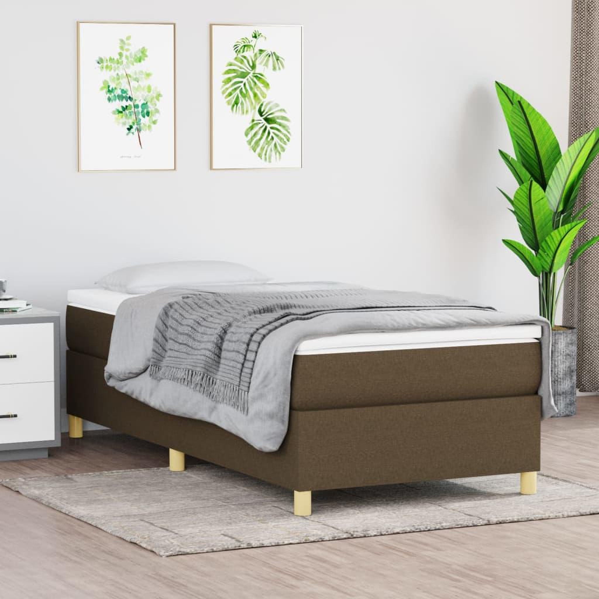 VIDAXL Cadre de lit sans matelas marron fonce 90x190 cm tissu