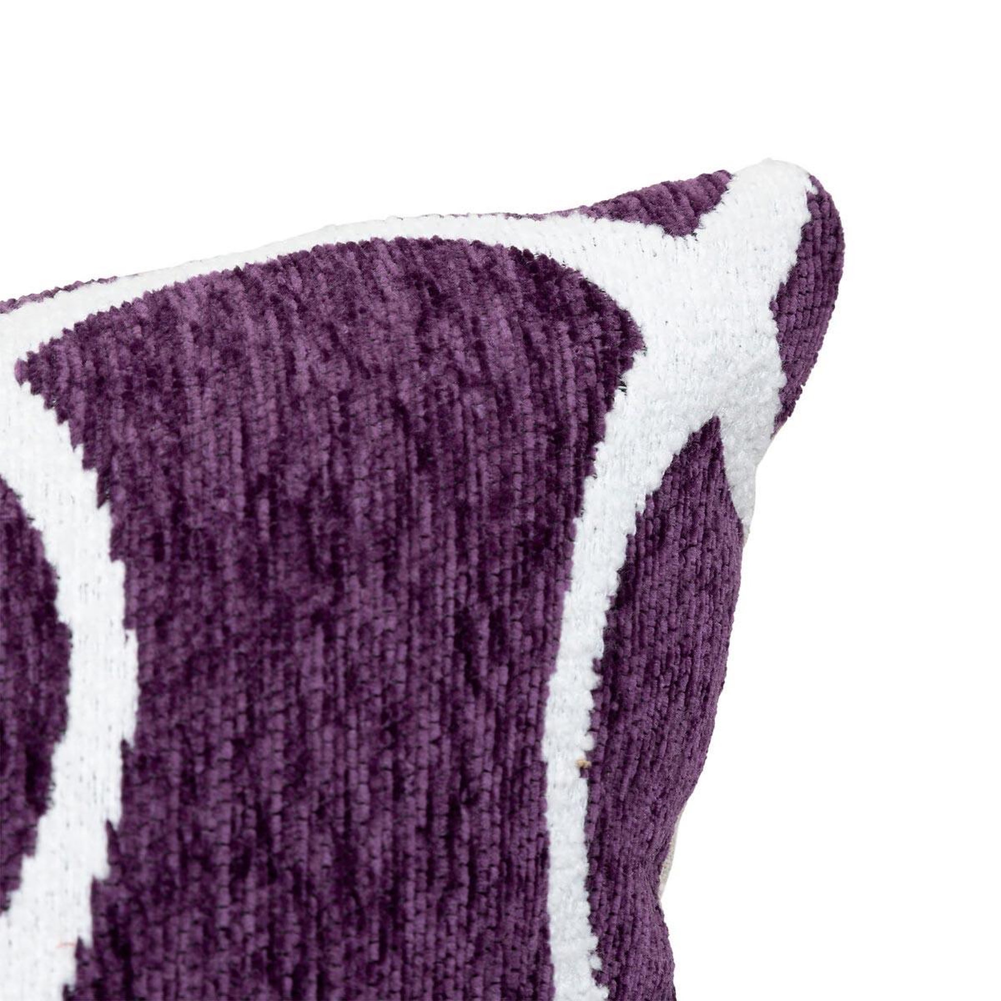 Voir la diapositive 2 : ATMOSPHERA Housse de coussin chenille  jeni  30x50cm violet
