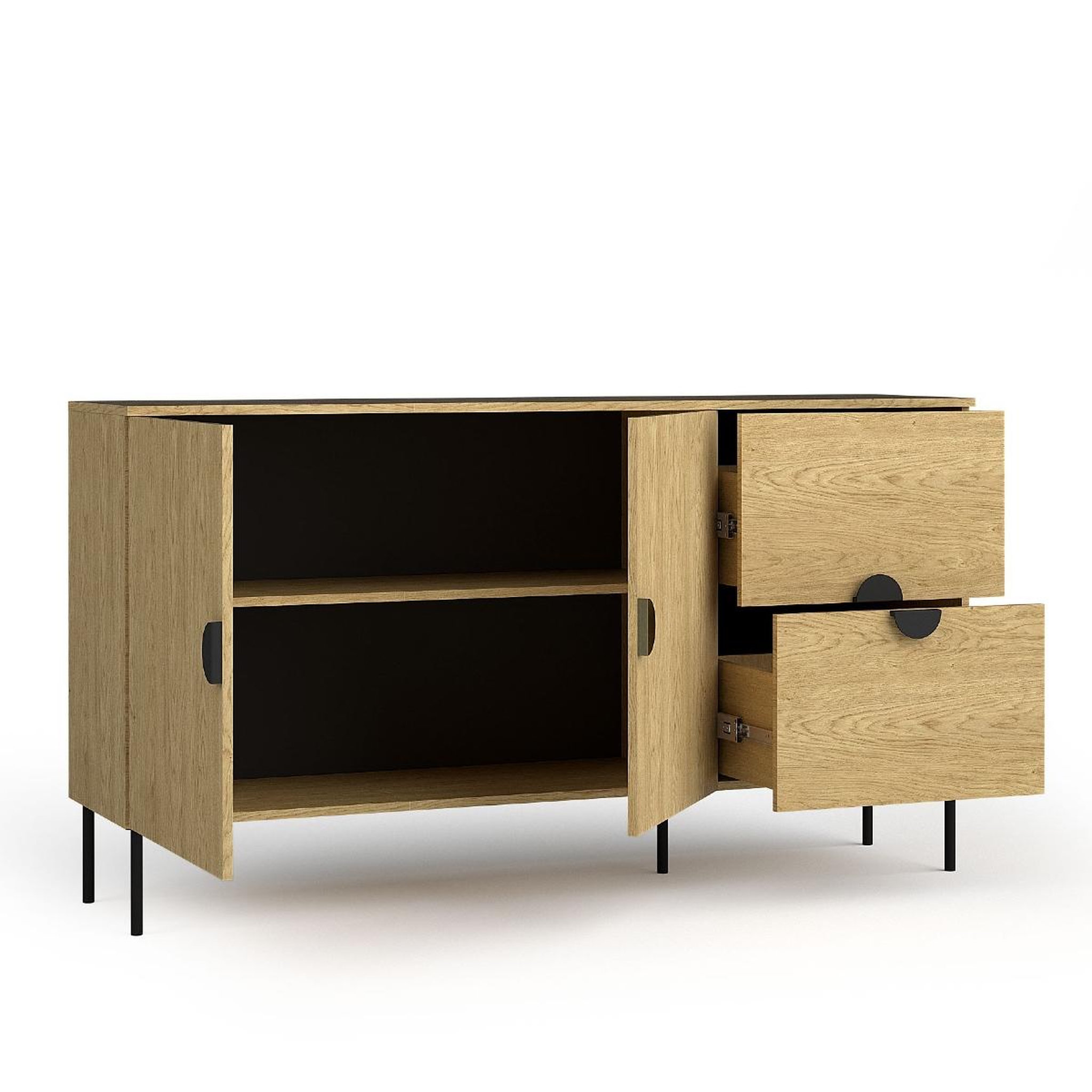 Voir la diapositive 3 : JLC KREATION Buffet bas 160cm en bois style scandinave dimitri