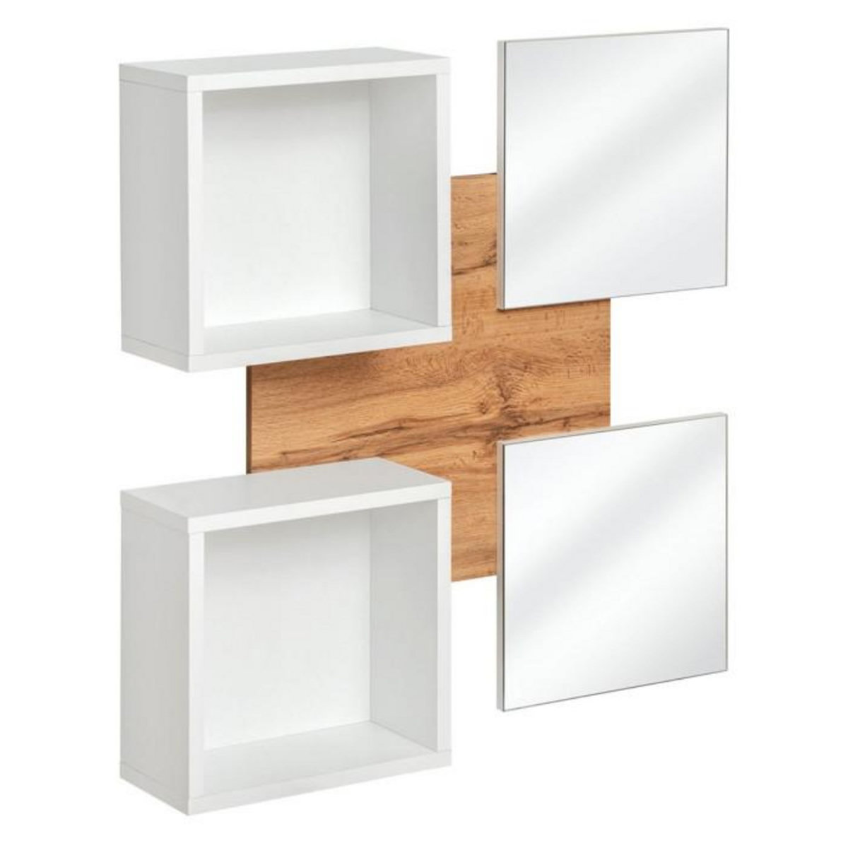 Paris Prix Panneau Mural, 2 Étagères & 2 Miroirs  Easy  100cm Blanc