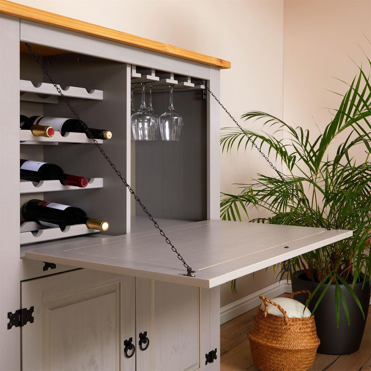 IDIMEX Meuble bar à vin en pin TEQUILA style mexicain