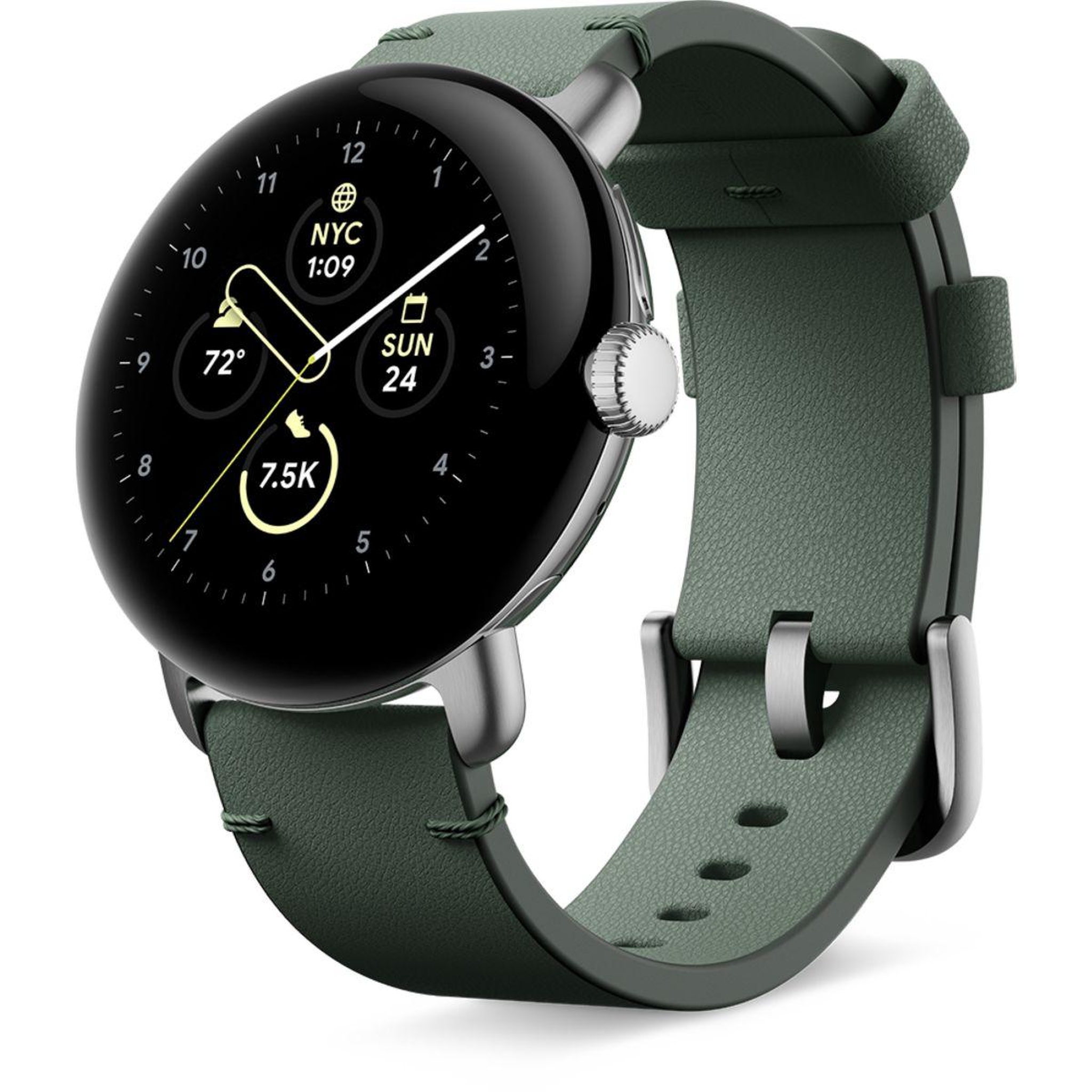 Voir la diapositive 4 : GOOGLE Bracelet Pixel Watch Cuir Small vert