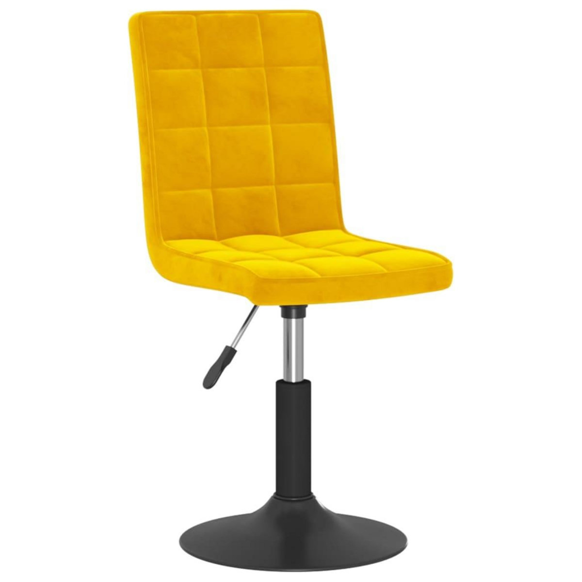 VIDAXL Chaises pivotantes a manger lot de 2 jaune moutarde velours