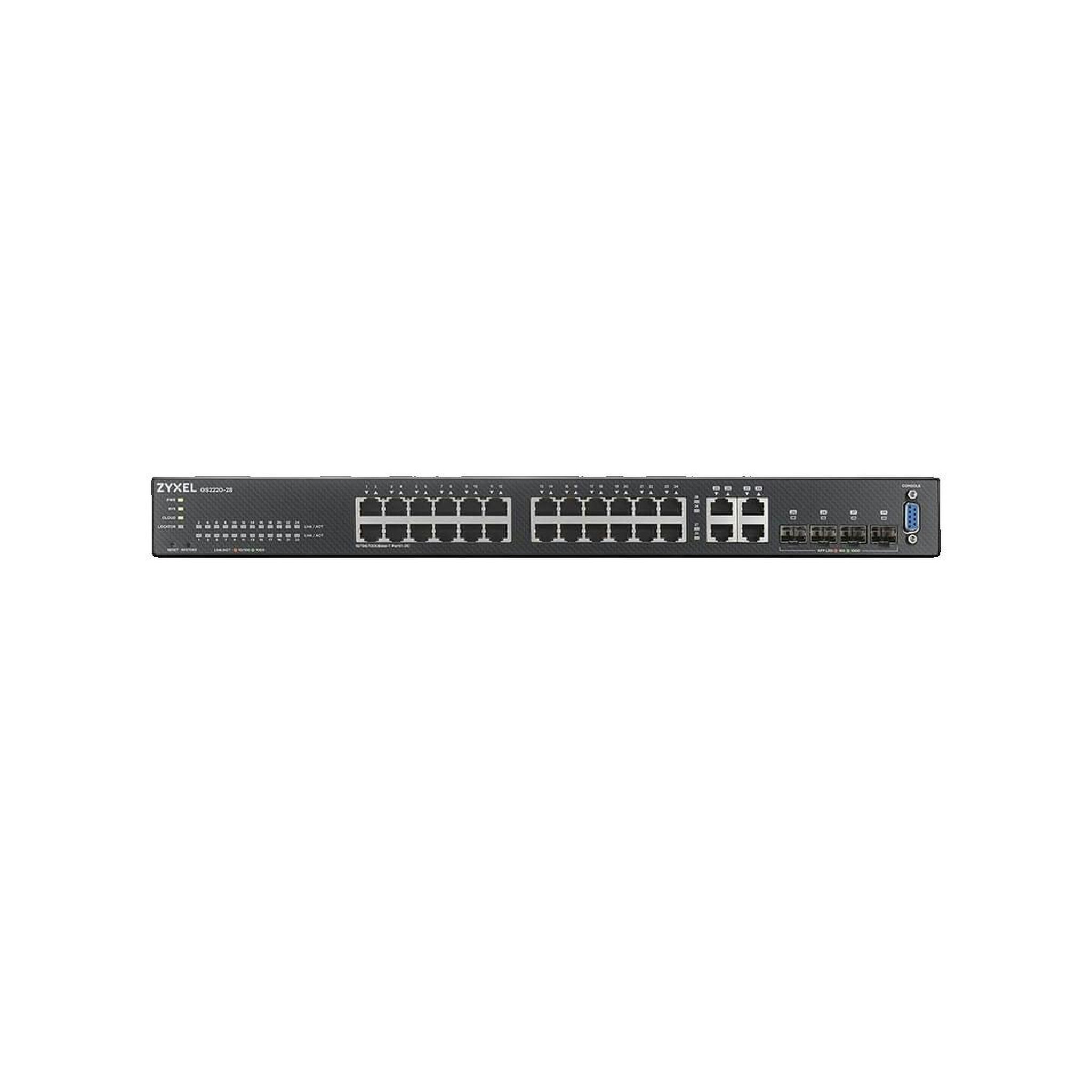 Voir la diapositive 2 : Zyxel Commutateur réseau Zyxel GS2220-28 24 ports Ethernet Gigabit + 4 ports Kombi-Gigabit-SFP