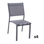 CREADOR Lot de 4 chaises + 2 fauteuils empilables gris anthracite CLARA