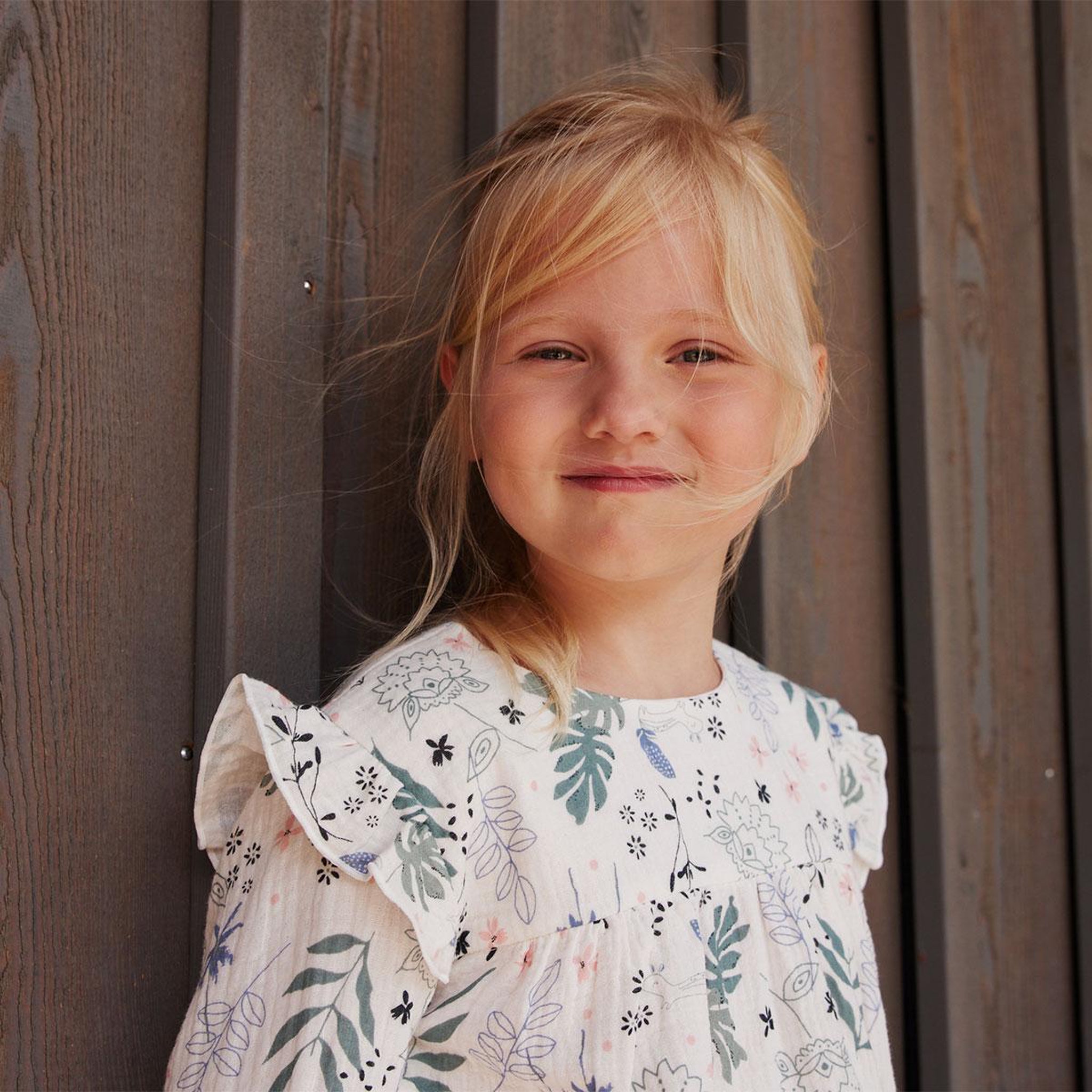 Voir la diapositive 5 : Petit Béguin Blouse enfant en gaze de coton Belle de Nuit