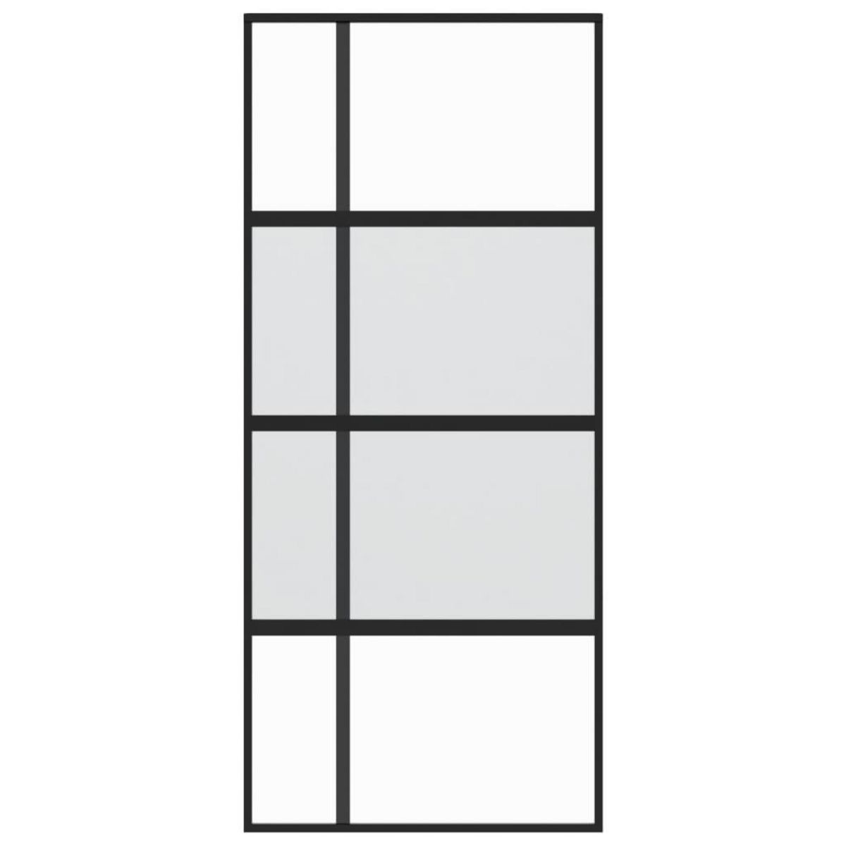 VIDAXL Porte coulissante noir 90x205 cm verre trempe aluminium