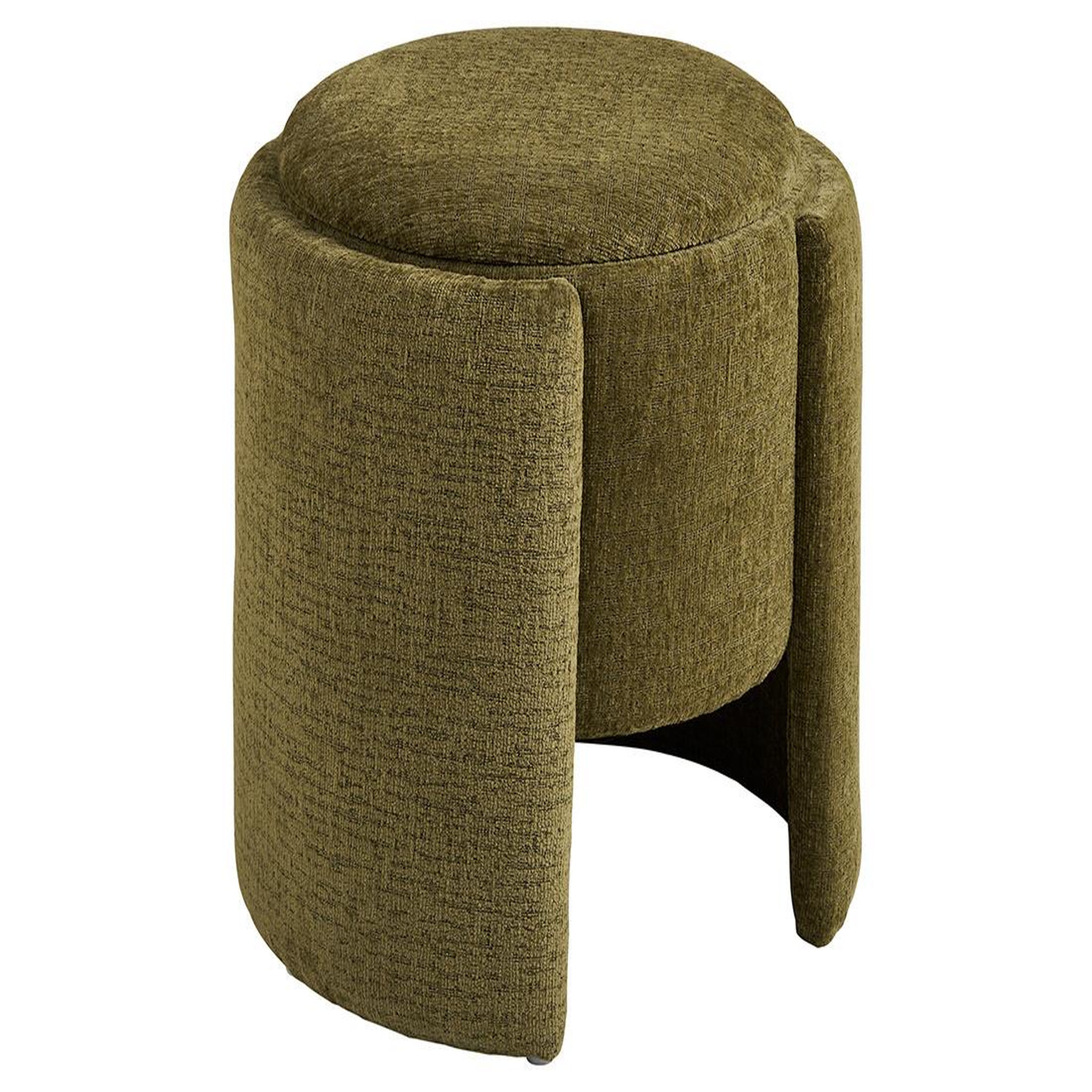 BEST MOBILIER Joe - pouf avec rangement en velours texturé. Coloris disponibles : Vert