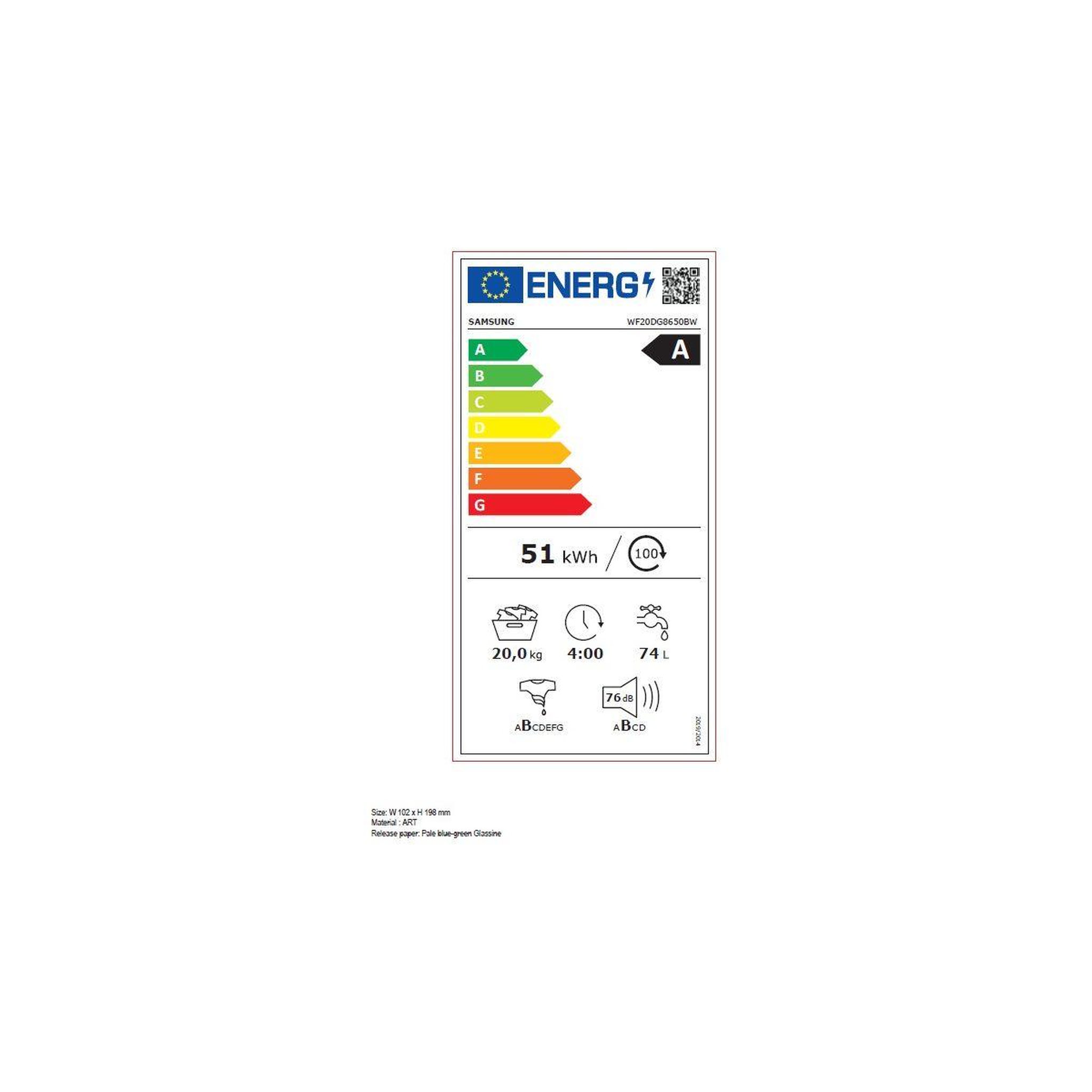 Voir la diapositive 6 : Samsung Lave linge hublot wf20dg8650bw