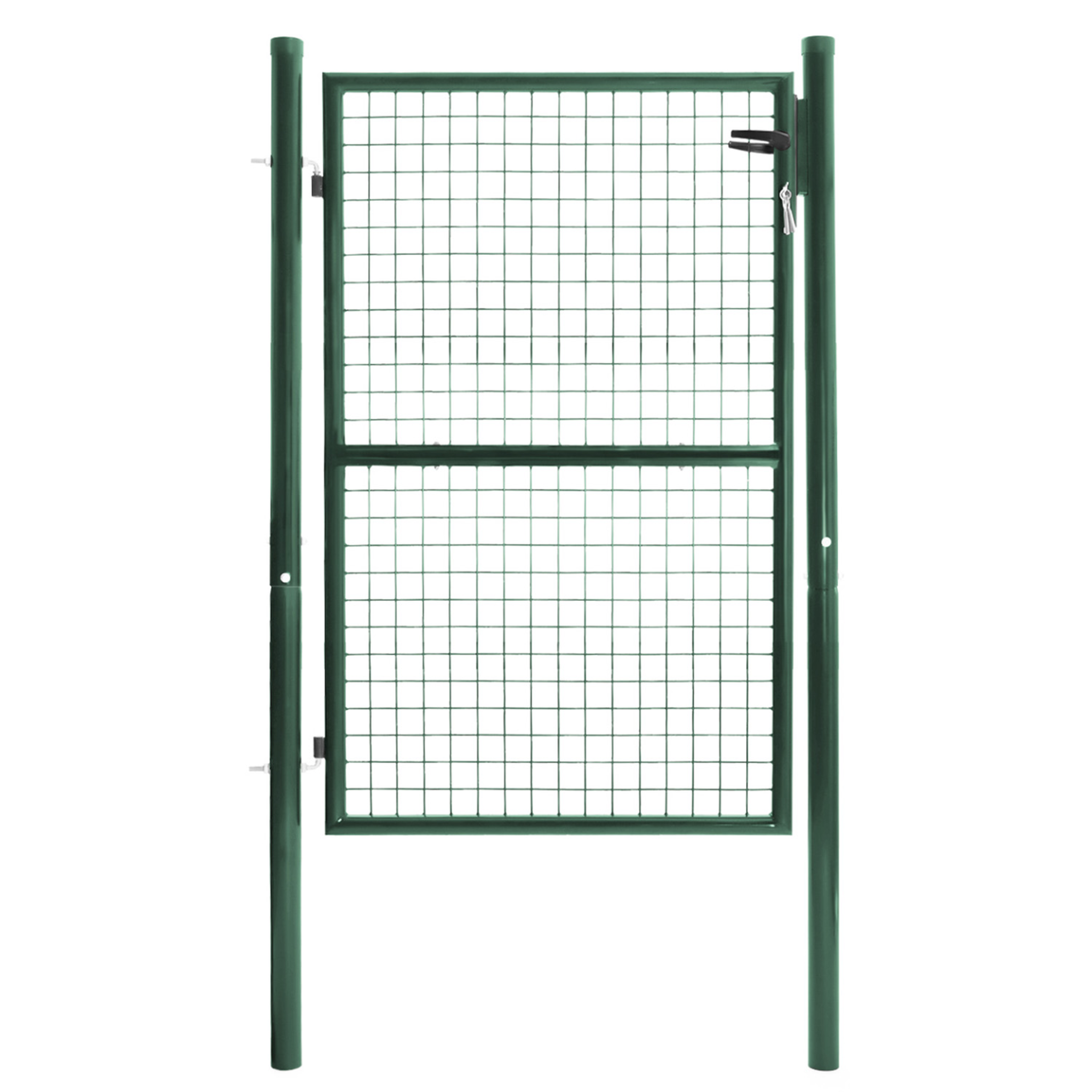 ID MARKET Portillon de jardin 105 x 125 cm en acier vert avec serrure et poignée