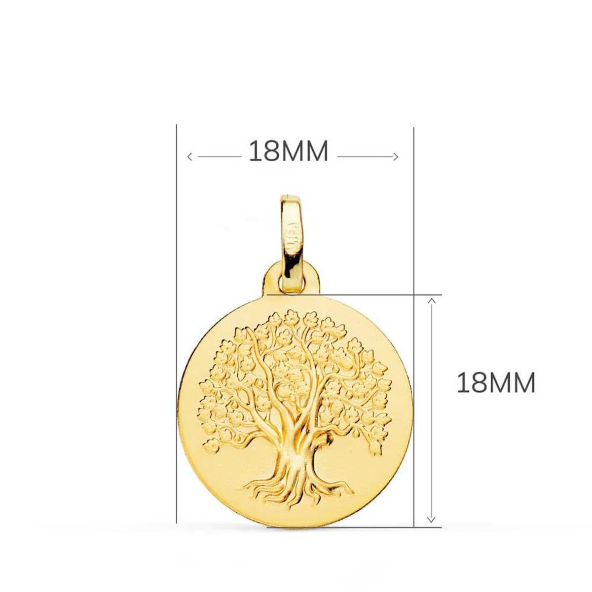 L'ATELIER D'AZUR Pendentif - Médaille Arbre de Vie Or Jaune - Chaine Offerte