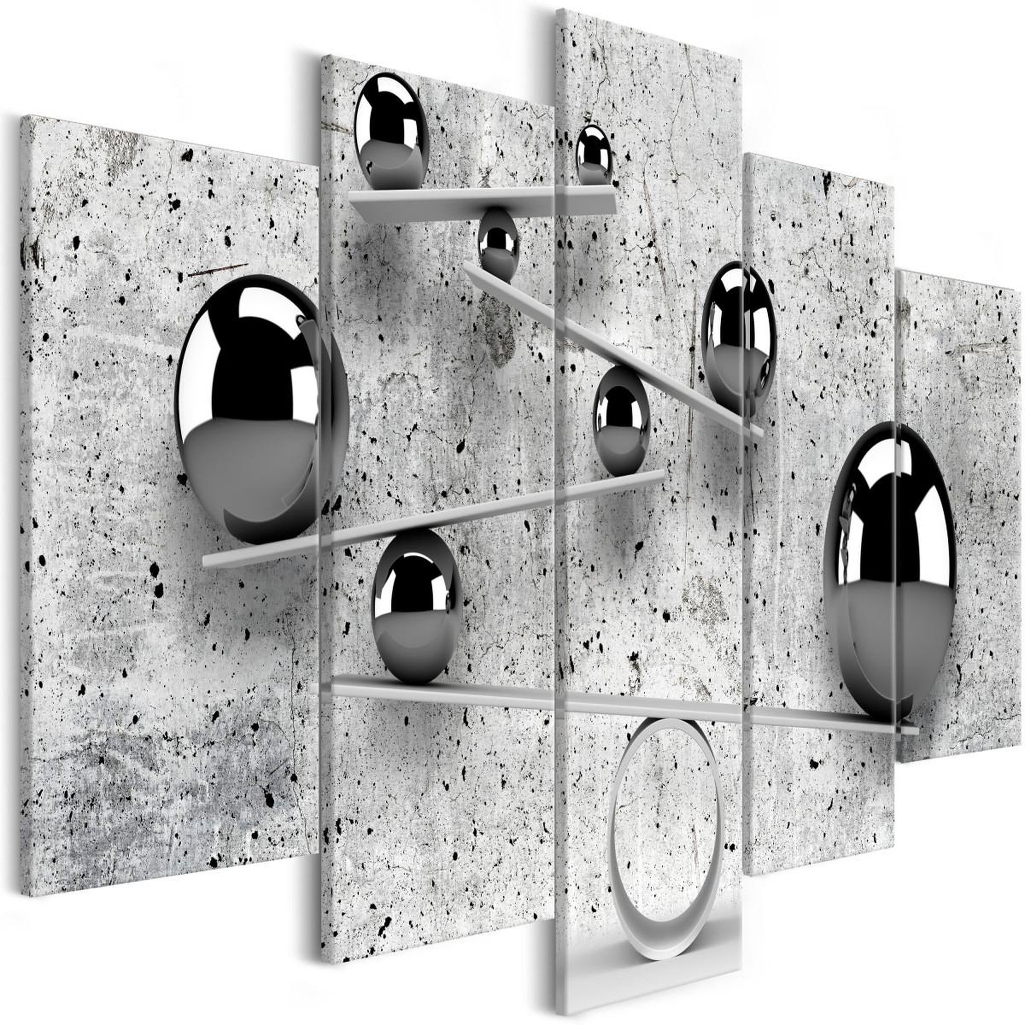 Voir la diapositive 1 : Paris Prix Tableau Imprimé 5 Panneaux  Balls & Concrete Wide