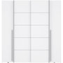 Voir la diapositive 5 : MARKET24 Armoire NARAGO - Décor Blanc mat - 2 portes coulissantes + 2 portes battantes + 2 penderies - L200 x P61 x H210 cm