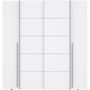 Voir la diapositive 5 : MARKET24 Armoire NARAGO - Décor Blanc mat - 2 portes coulissantes + 2 portes battantes + 2 penderies - L200 x P61 x H210 cm