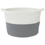 Voir la diapositive 4 : VIDAXL Panier a linge gris et blanc Ø60x36 cm coton