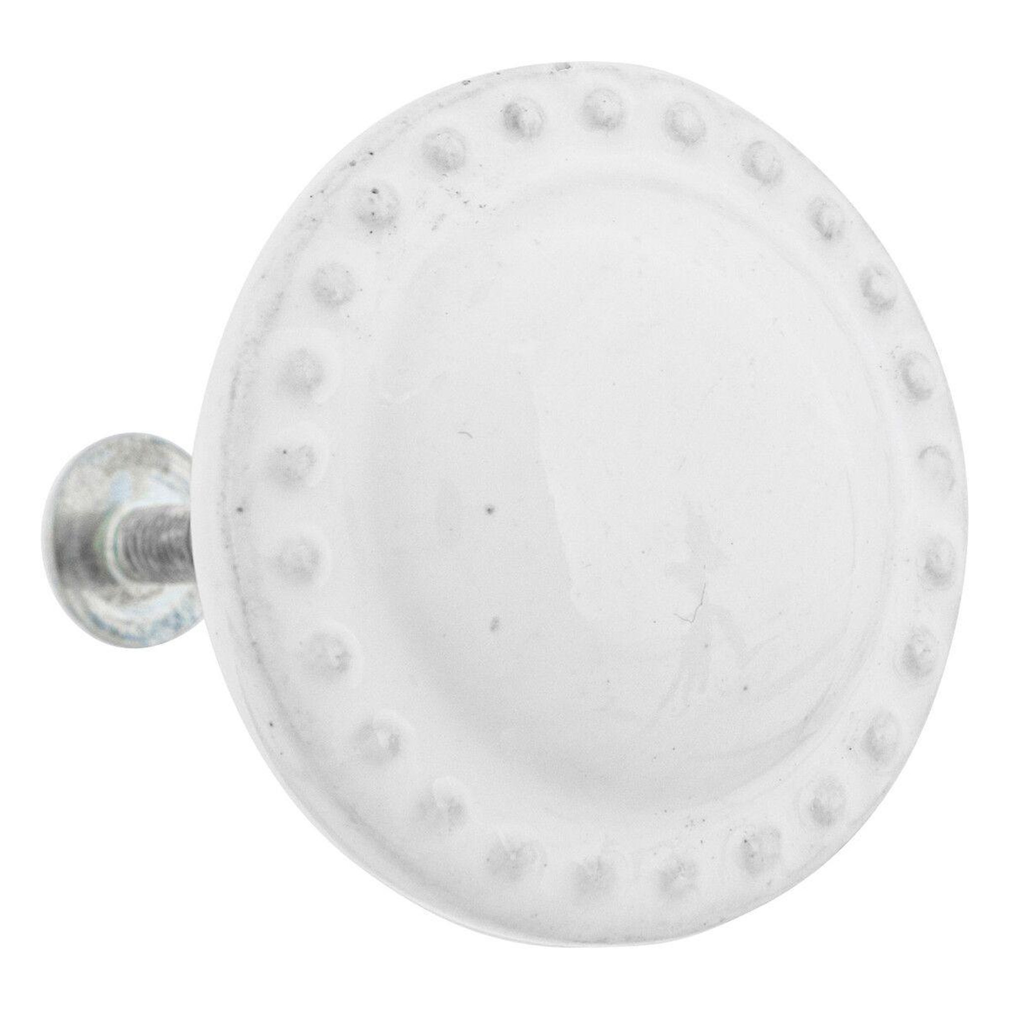Voir la diapositive 2 : ATMOSPHERA Lot de 2 boutons de meuble  barbara  4cm blanc
