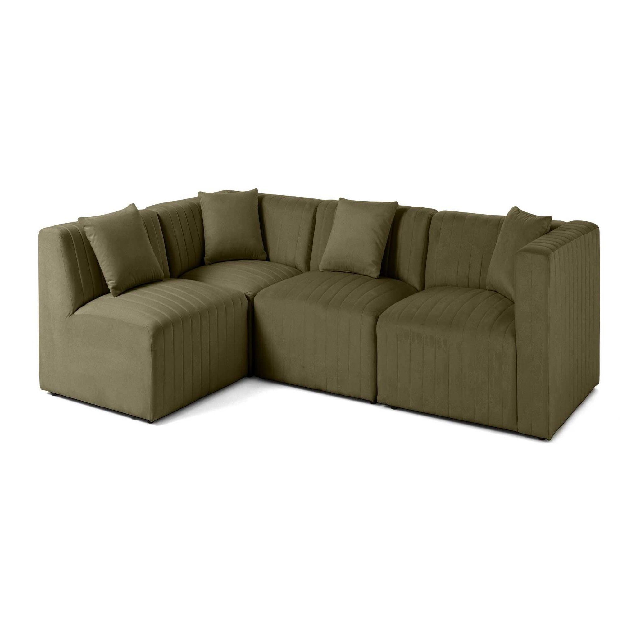 Voir la diapositive 4 : BEST MOBILIER Nova - canapé modulable d'angle gauche - 5 places - en velours