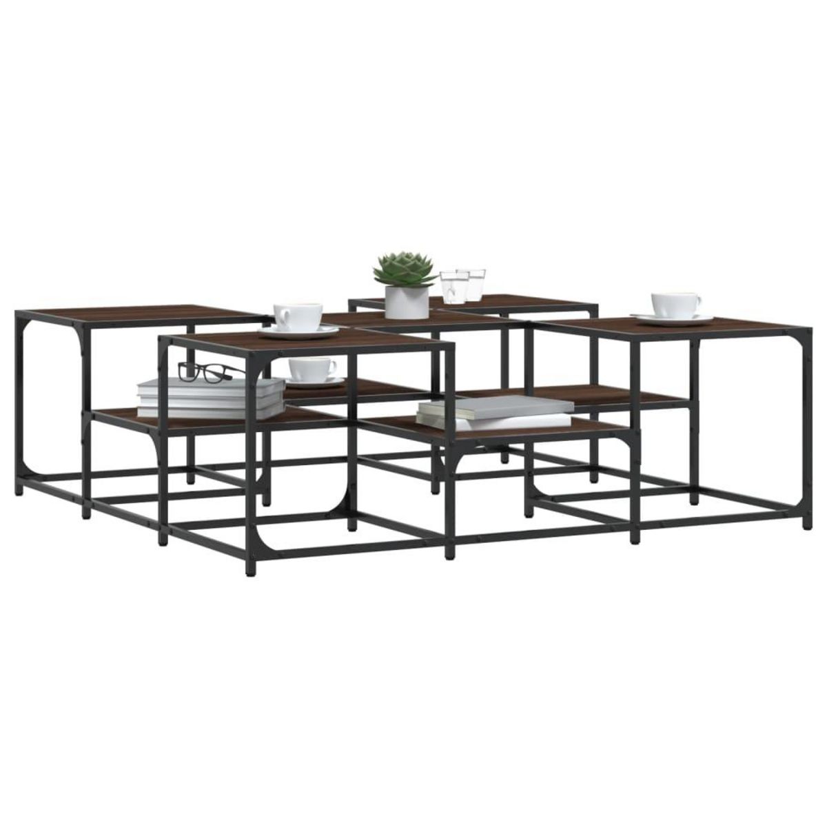 VIDAXL Table basse chene marron 121x121x40 cm bois d'ingenierie