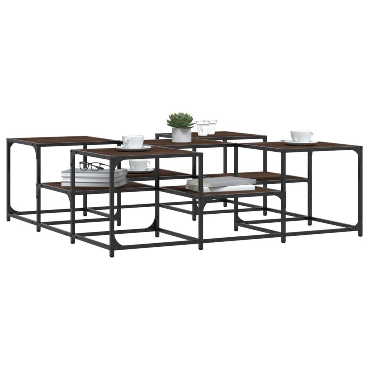 VIDAXL Table basse chene marron 121x121x40 cm bois d'ingenierie