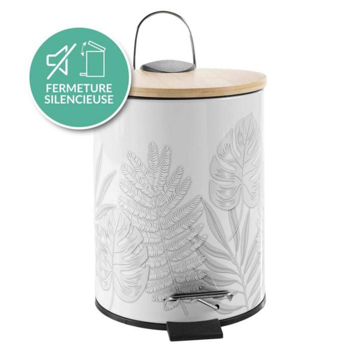 Paris Prix Poubelle à Pédale Imprimé  Amber  3L Gris