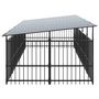 Voir la diapositive 4 : VIDAXL Chenil d'exterieur avec toit pour chiens Acier 9,38 m²