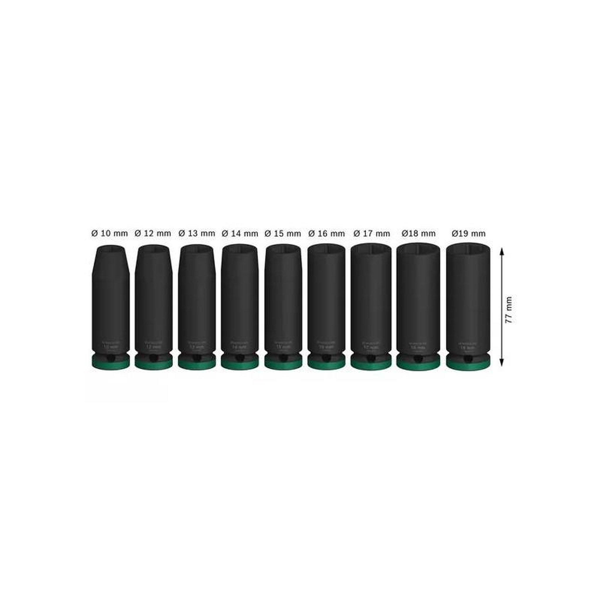 Voir la diapositive 2 : BOSCH Set de 9 douilles à chocs PRO Impact BOSCH 2608003040