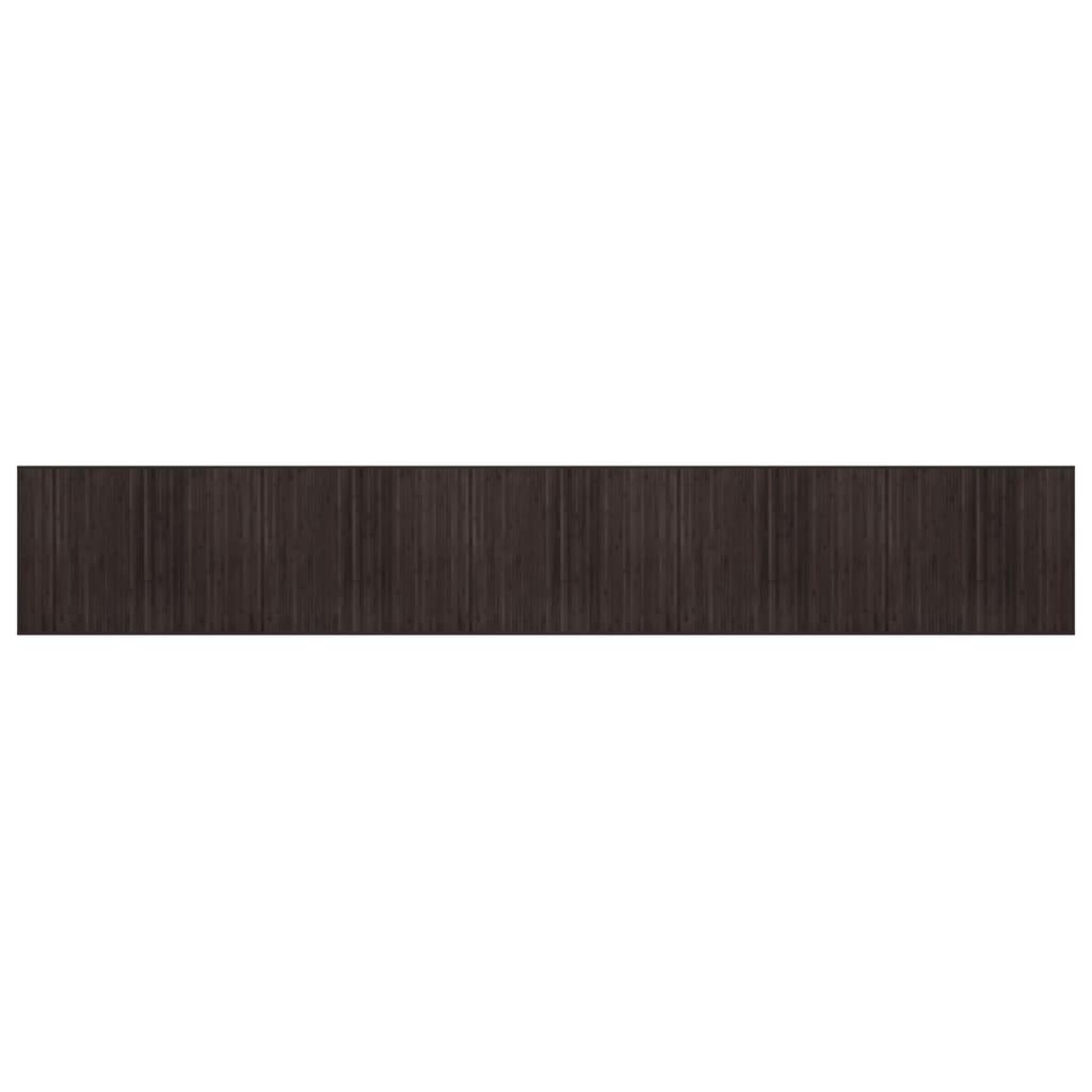 Voir la diapositive 2 : VIDAXL Tapis rectangulaire marron fonce 80x1000 cm bambou