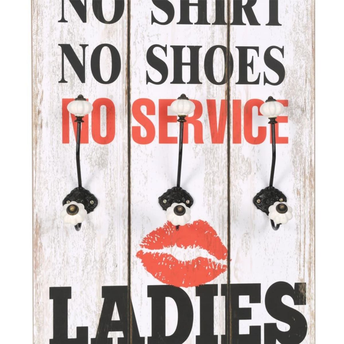 VIDAXL Porte-manteau mural avec 6 crochets 120 x 40 cm MEN LADIES