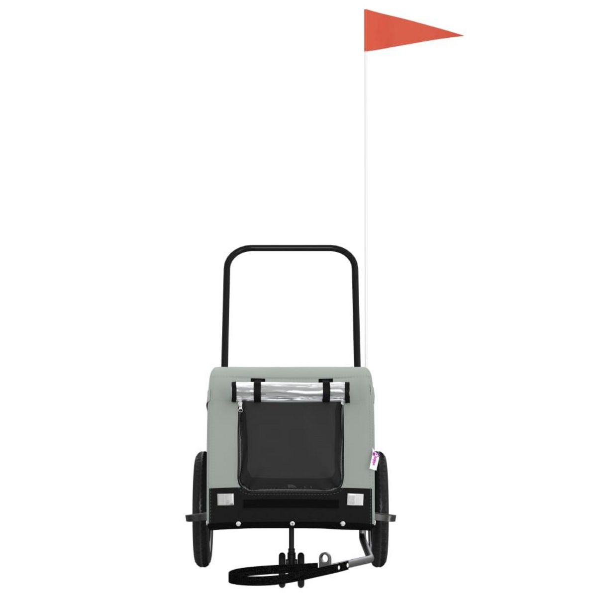 VIDAXL Remorque de velo pour animaux de compagnie gris et noir