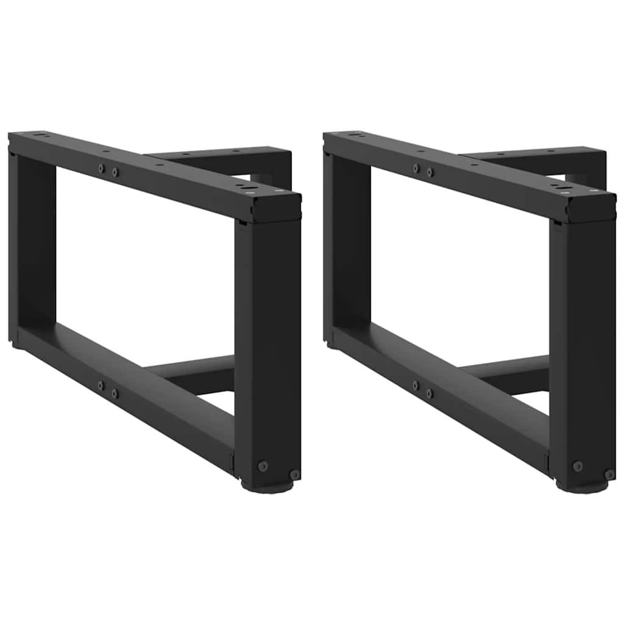 VIDAXL Pieds de table basse en forme de T 2 pcs noir 70x25x(30-31) cm