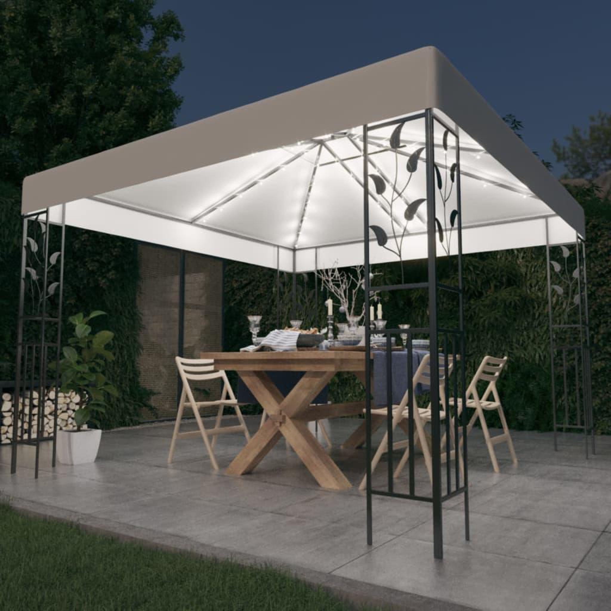 Voir la diapositive 1 : VIDAXL Tonnelle avec guirlande lumineuse a LED 3x3 m Blanc