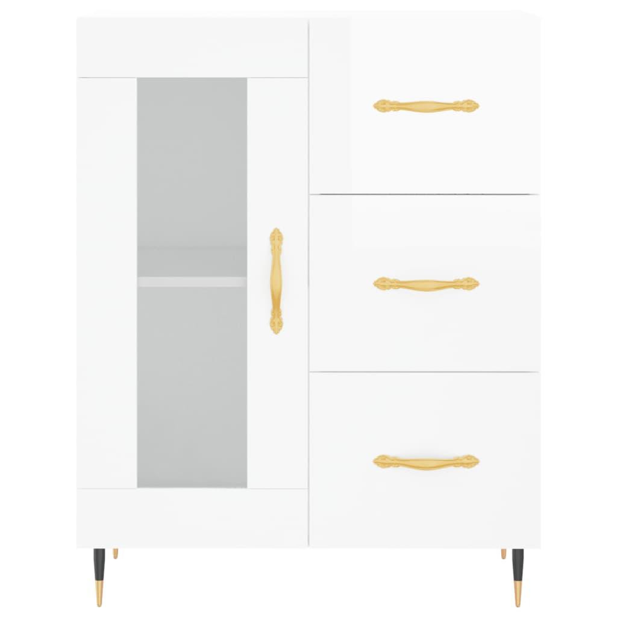 Voir la diapositive 5 : VIDAXL Buffet Blanc brillant 69,5x34x90 cm Bois d'ingenierie