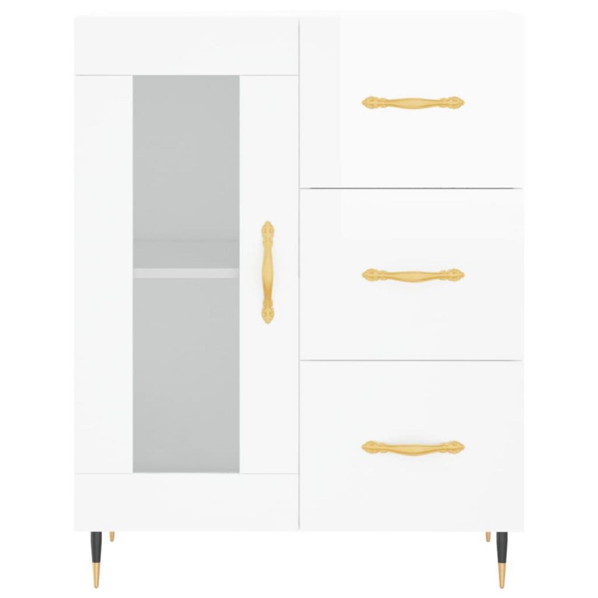 VIDAXL Buffet Blanc brillant 69,5x34x90 cm Bois d'ingenierie