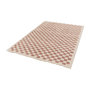 Voir la diapositive 6 : SWEEEK Tapis intérieur shaggy poils longs damier vieux rose et crème
