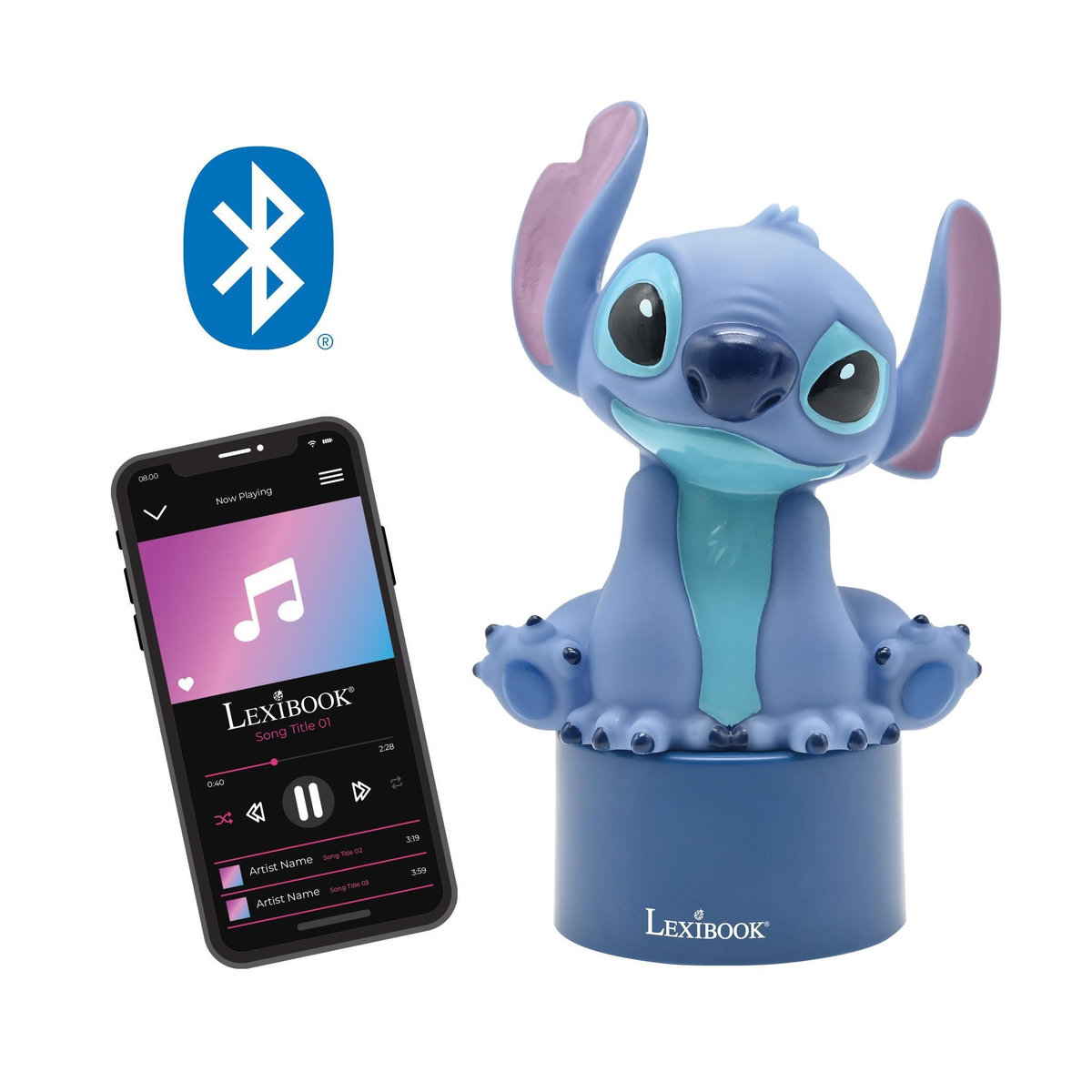 Lexibook Enceinte Bluetooth veilleuse Stitch
