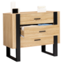 Voir la diapositive 5 : ID MARKET Commode 3 tiroirs PHOENIX 80 cm bois et noir